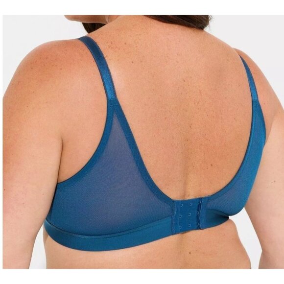 New Torrid Curve Plunge Push Up Bra Sz 44DDD Blue Animal Print Underwire Padded - Picture 3 of 8